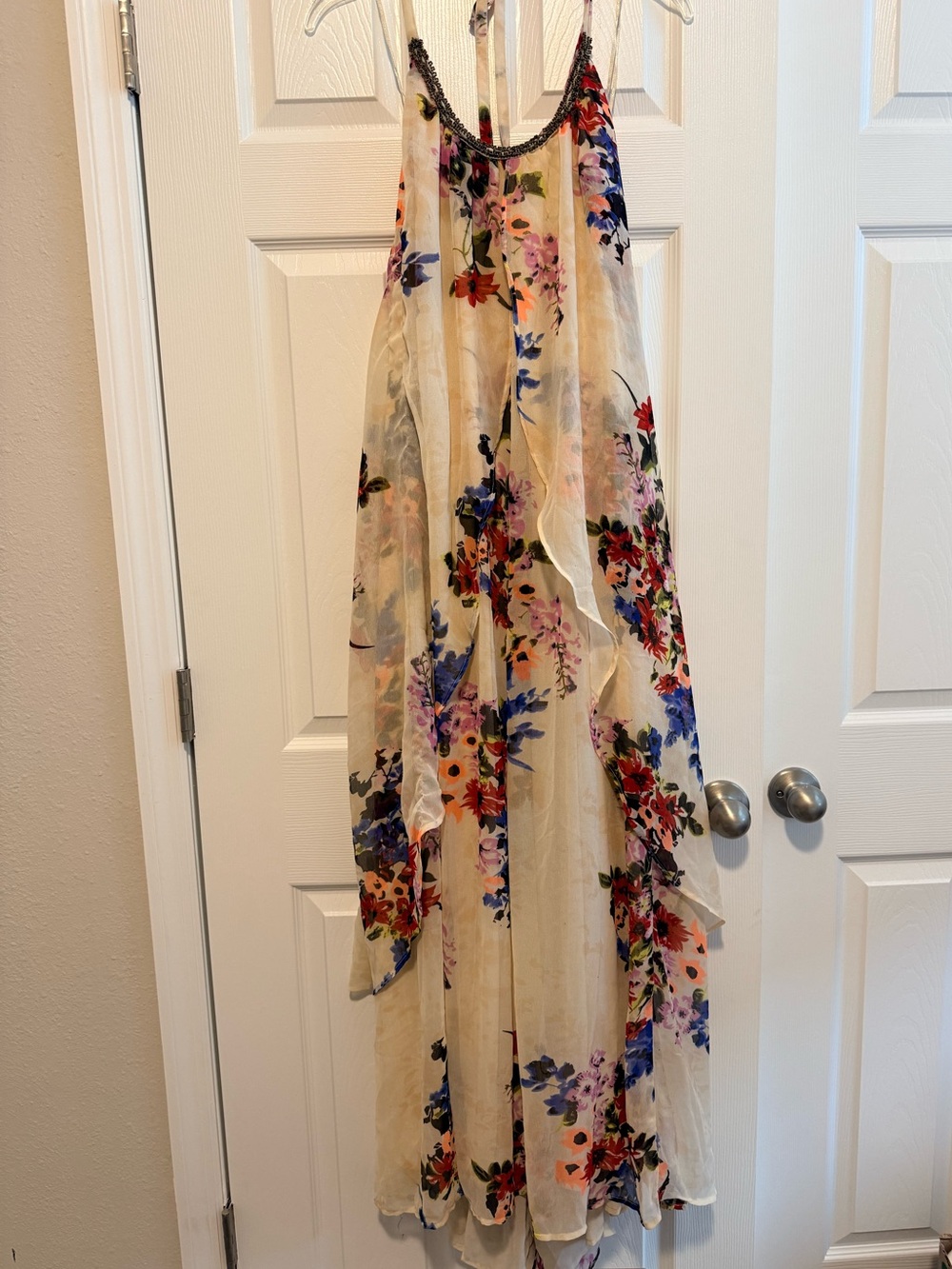 RAGA Cream Floral Halter Maxi Dress